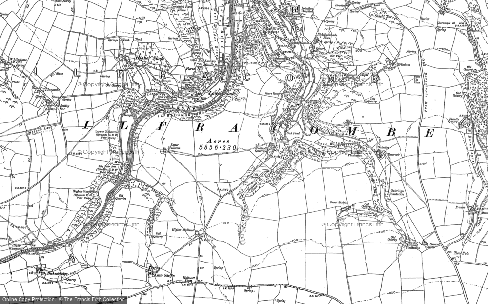 Old Map of Historic Map covering Two Pots in 1886