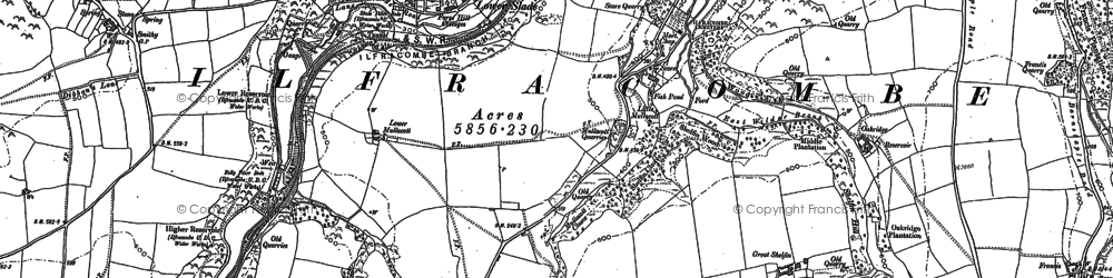 Old map of Lower Slade in 1886