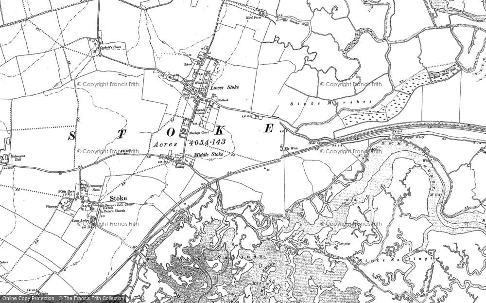 Old Map of Lower Stoke, 1895 - 1906 in 1895