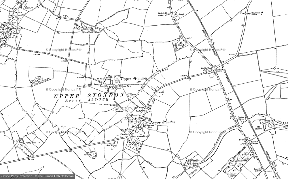 Old Map of Lower Stondon, 1882 - 1900 in 1882