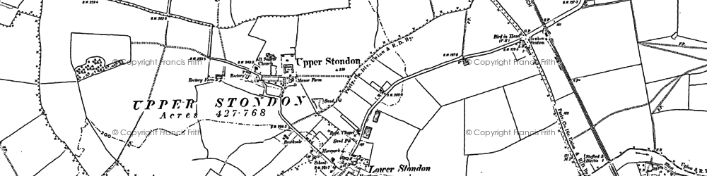 Old map of Lower Stondon in 1882