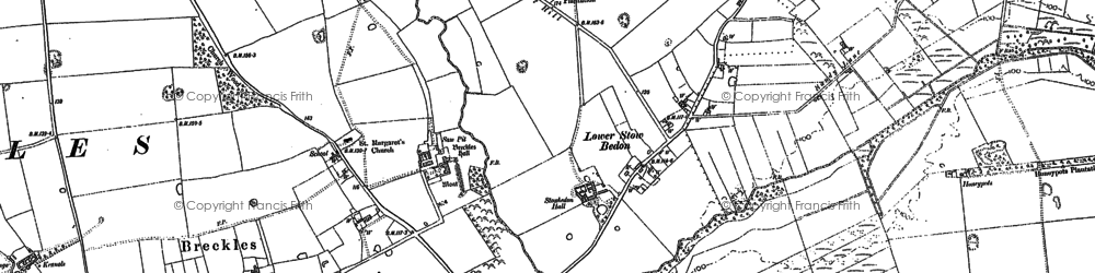 Old map of Lower Stow Bedon in 1882