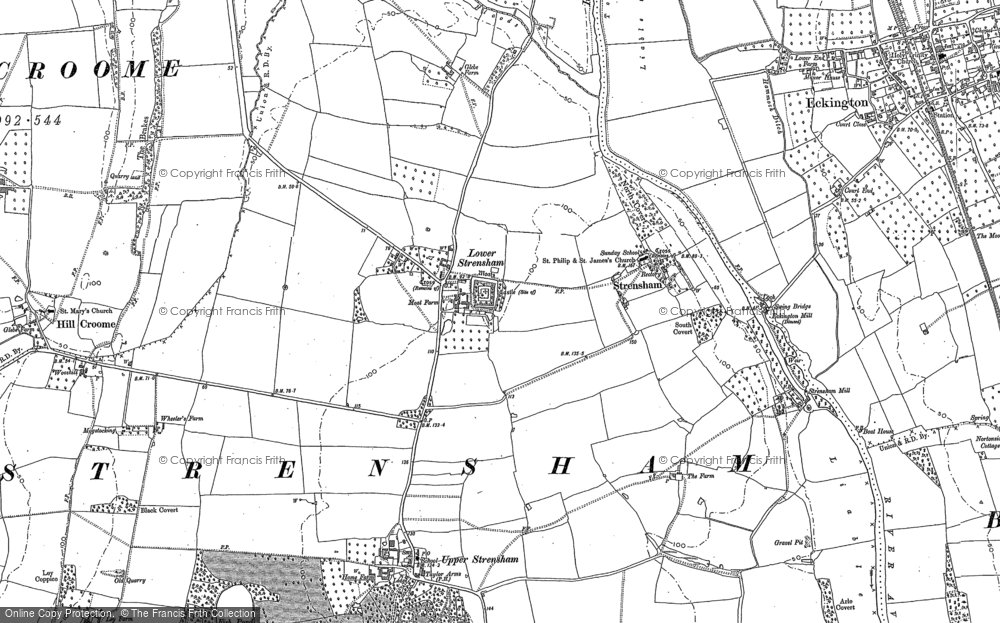 Old Map of Lower Strensham, 1884 in 1884