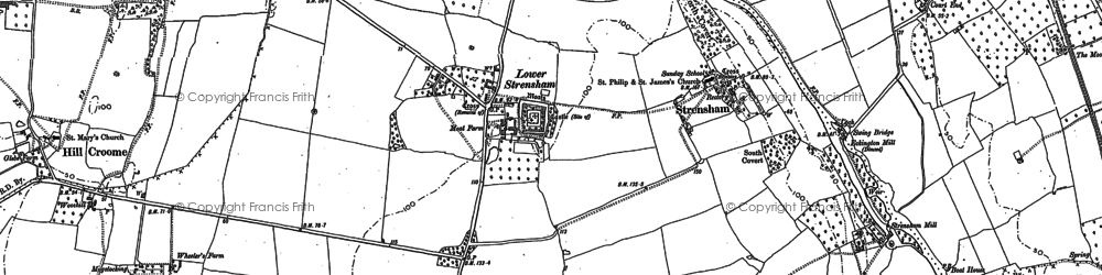 Old map of Lower Strensham in 1884