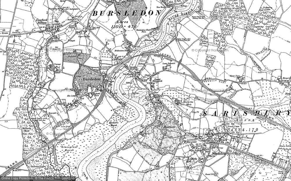 Old Map of Lower Swanwick, 1895 - 1896 in 1895