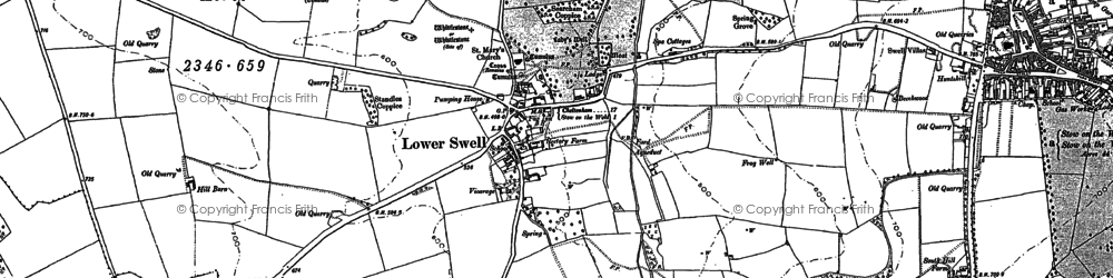 Old map of Lower Swell in 1883