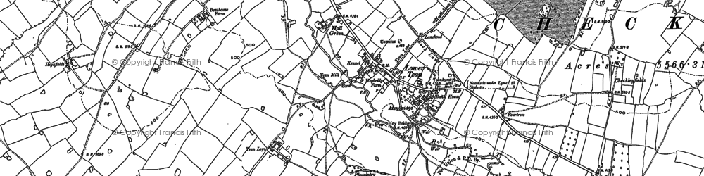 Old map of Lower Tean in 1880