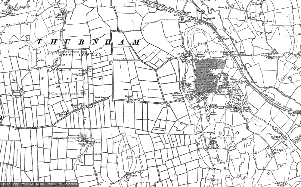 Old Map of Lower Thurnham, 1910 in 1910