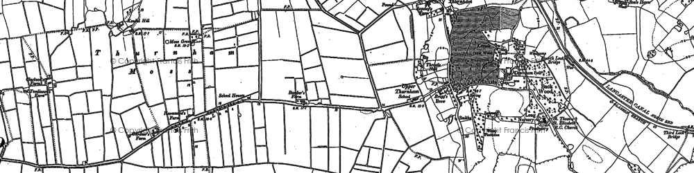 Old map of Lower Thurnham in 1910