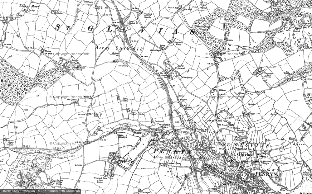 Old Map of Lower Treluswell, 1906 in 1906