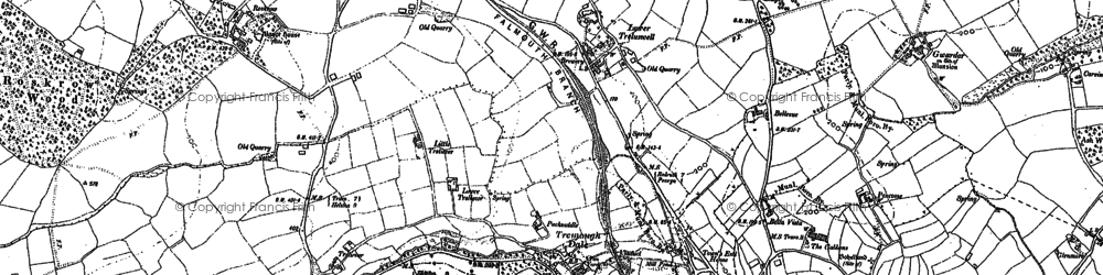 Old map of Lower Treluswell in 1906