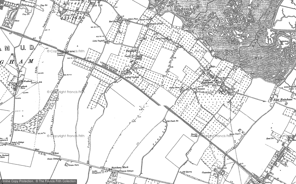 Old Map of Historic Map covering Otterham Creek in 1896