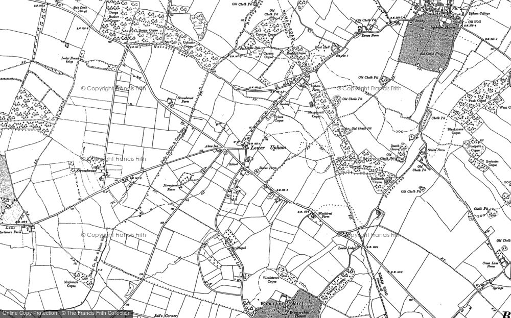 Old Map of Lower Upham, 1895 - 1896 in 1895