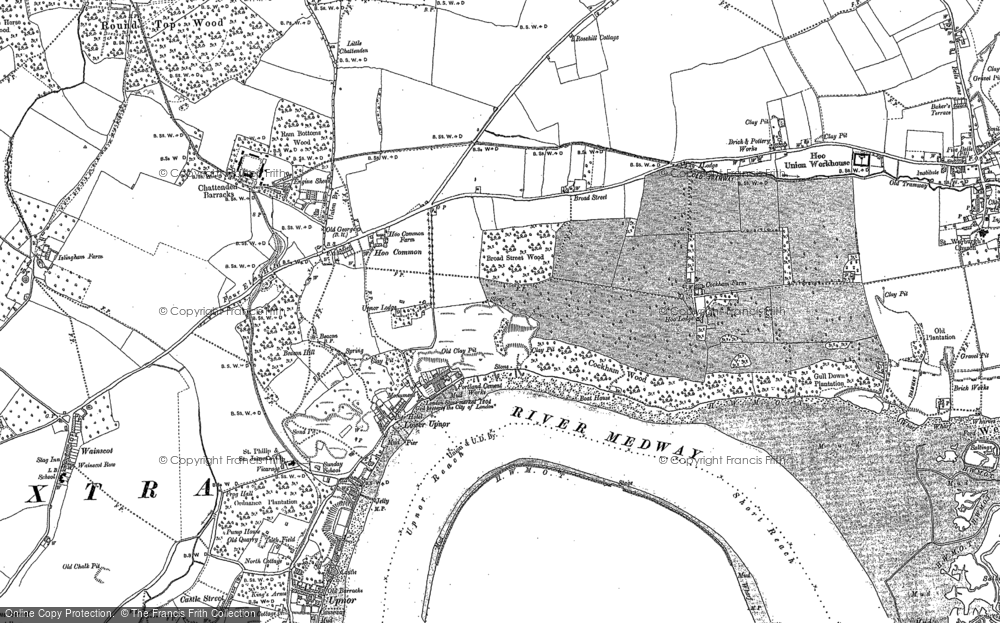 Old Map of Lower Upnor, 1895 - 1896 in 1895