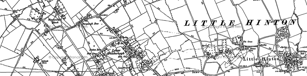Old map of Lower Wanborough in 1910