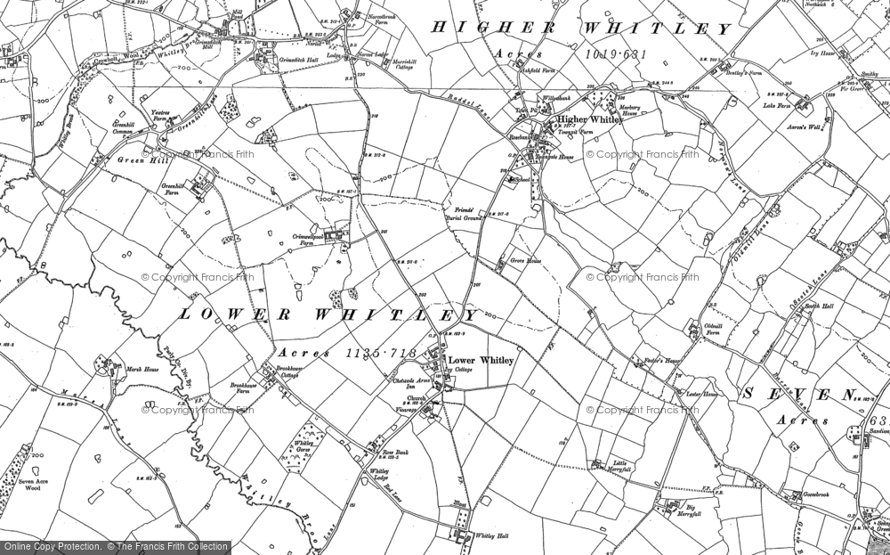 Old Map of Historic Map covering Whitley Brook in 1879