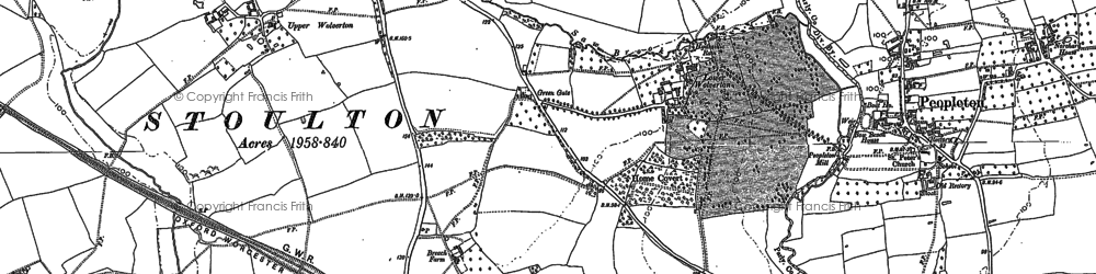 Old map of Lower Wolverton in 1884