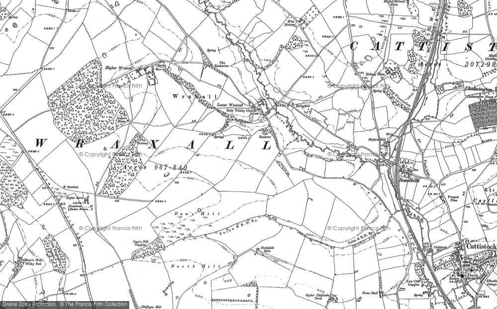 Old Map of Lower Wraxall, 1887 in 1887