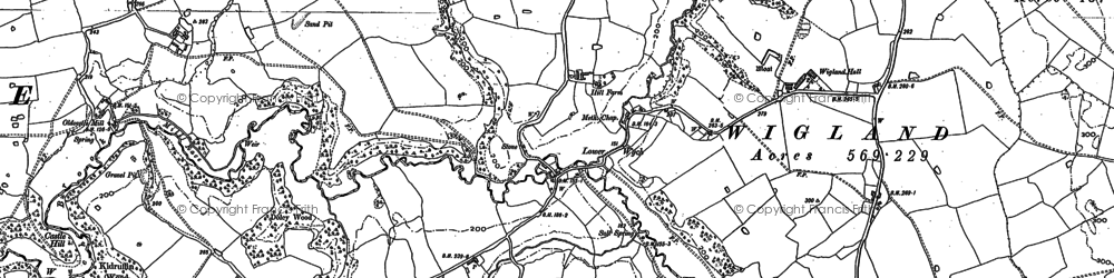 Old map of Wych Brook in 1909