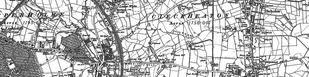 Old map of Lower Wyke in 1892