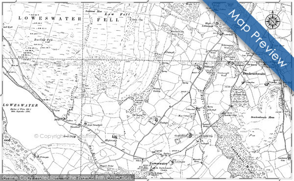 Old Map of Historic Map covering Brackenthwaite Fell in 1898
