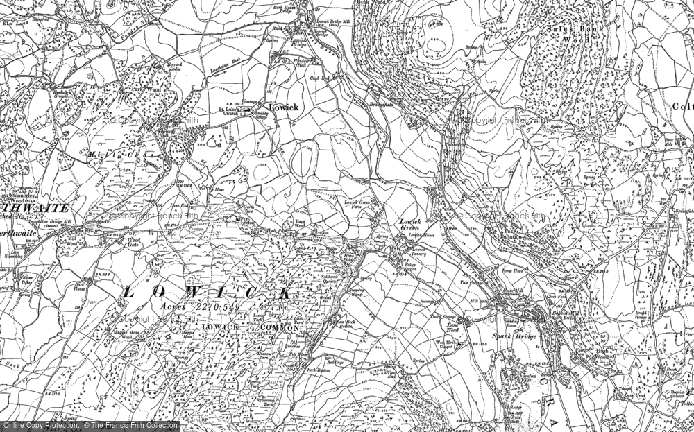 Old Map of Lowick Green, 1911 in 1911
