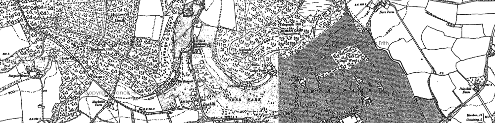 Old map of Peartree Green in 1895