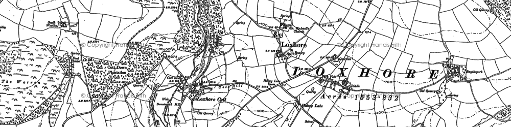 Old map of Loxhore Cott in 1886