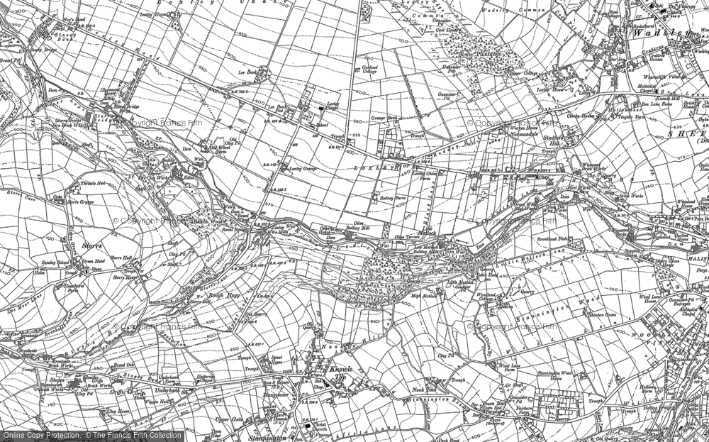Old Map of Historic Map covering Wadsley in 1890