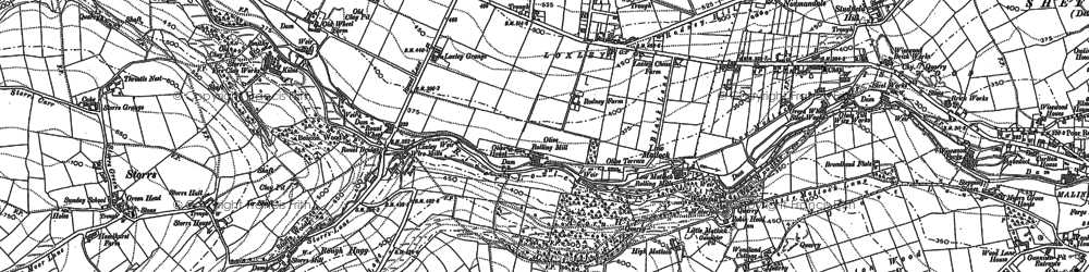 Old map of Loxley in 1890