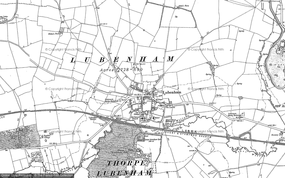 Old Map of Lubenham, 1899 - 1902 in 1899