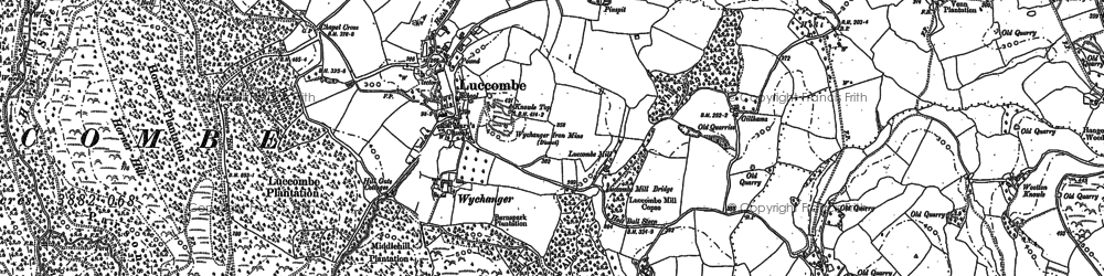 Old map of Luccombe in 1902