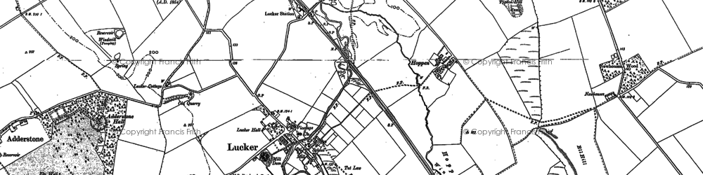 Old map of Adderstone Grange in 1897
