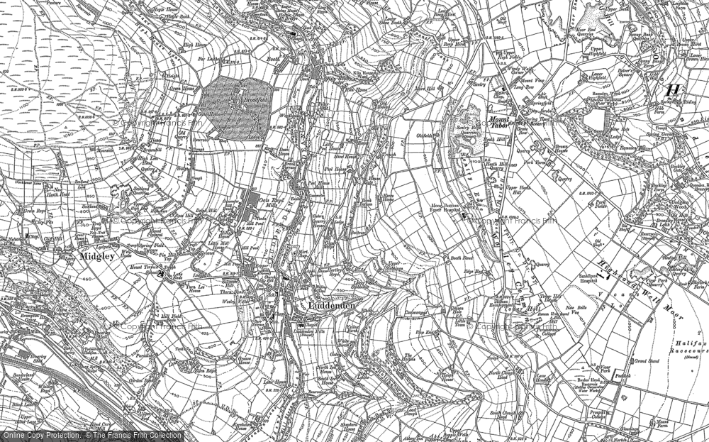 Old Map of Luddenden, 1892 - 1893 in 1892