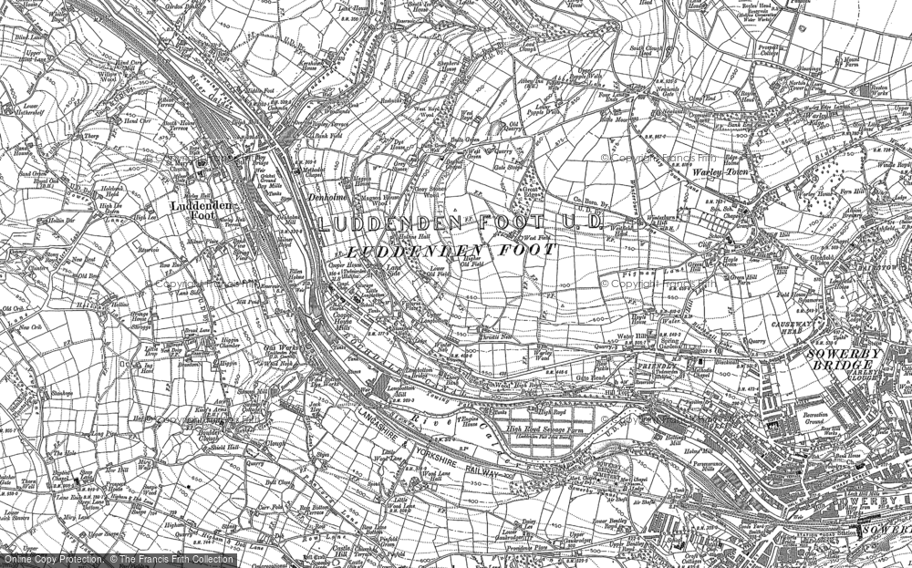 Old Map of Luddenden Foot, 1892 - 1893 in 1892
