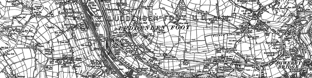 Old map of Luddenden Foot in 1892