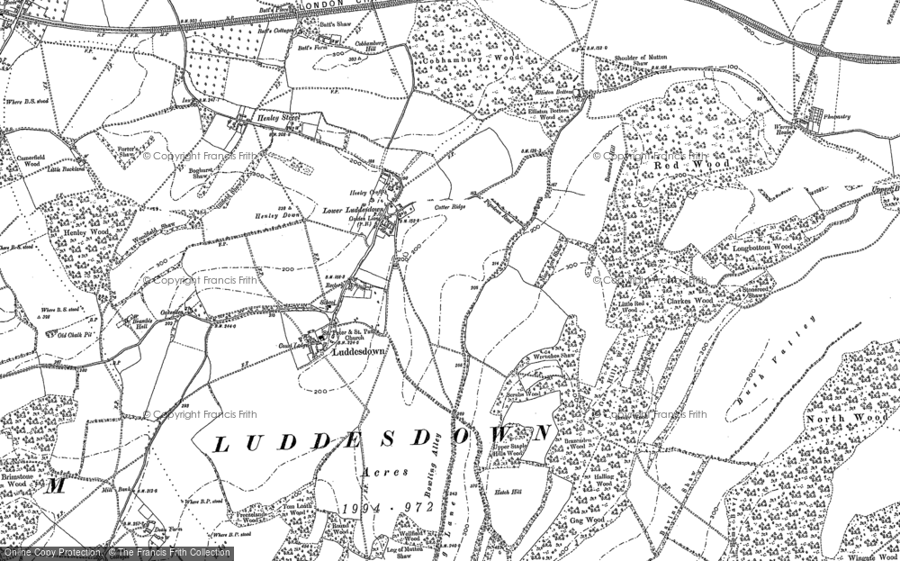 Old Map of Luddesdown, 1895 in 1895