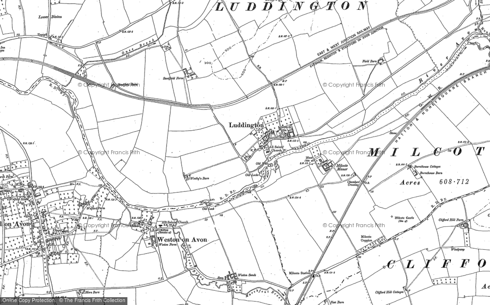 Old Map of Luddington, 1883 in 1883
