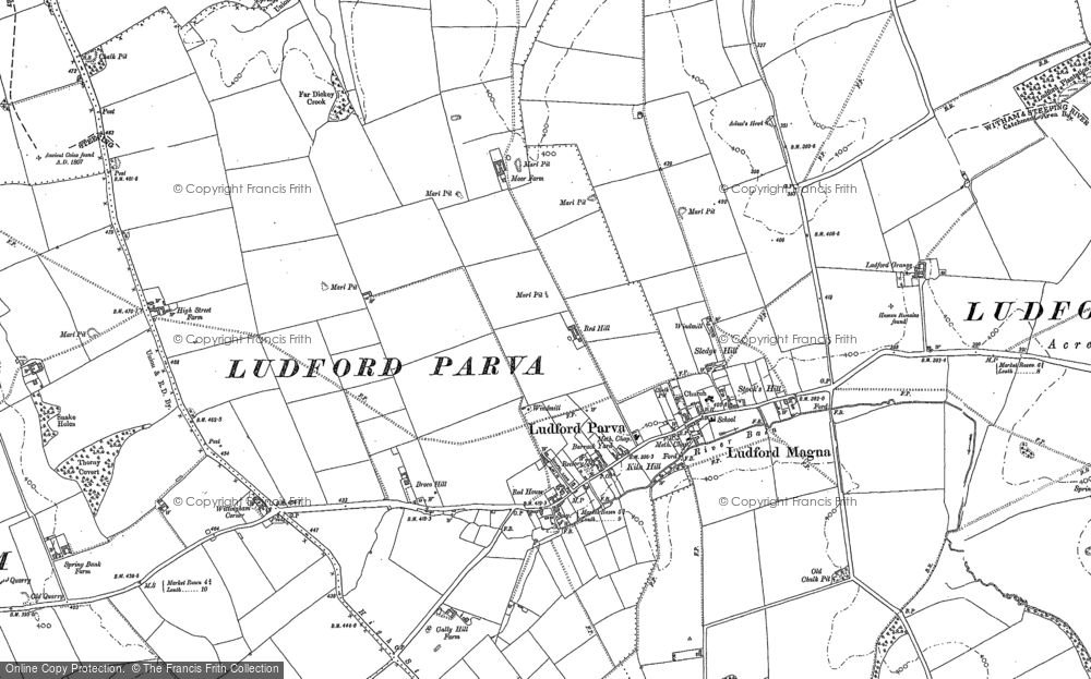 Old Map of Ludford, 1886 - 1887 in 1886