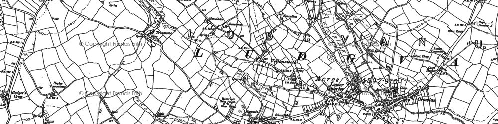 Old map of Ludgvan in 1877