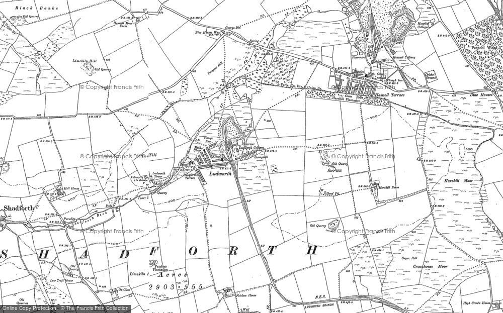 Old Map of Ludworth, 1896 in 1896