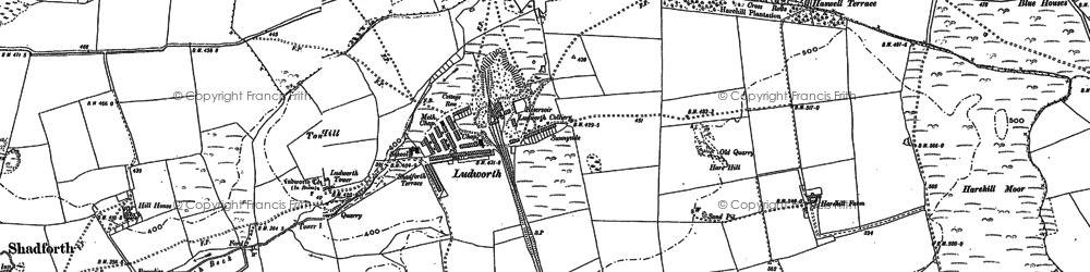 Old map of Ludworth in 1896