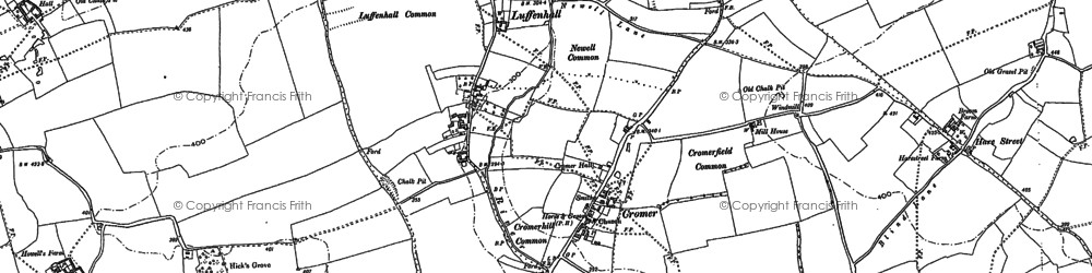 Old map of Hall's Green in 1896