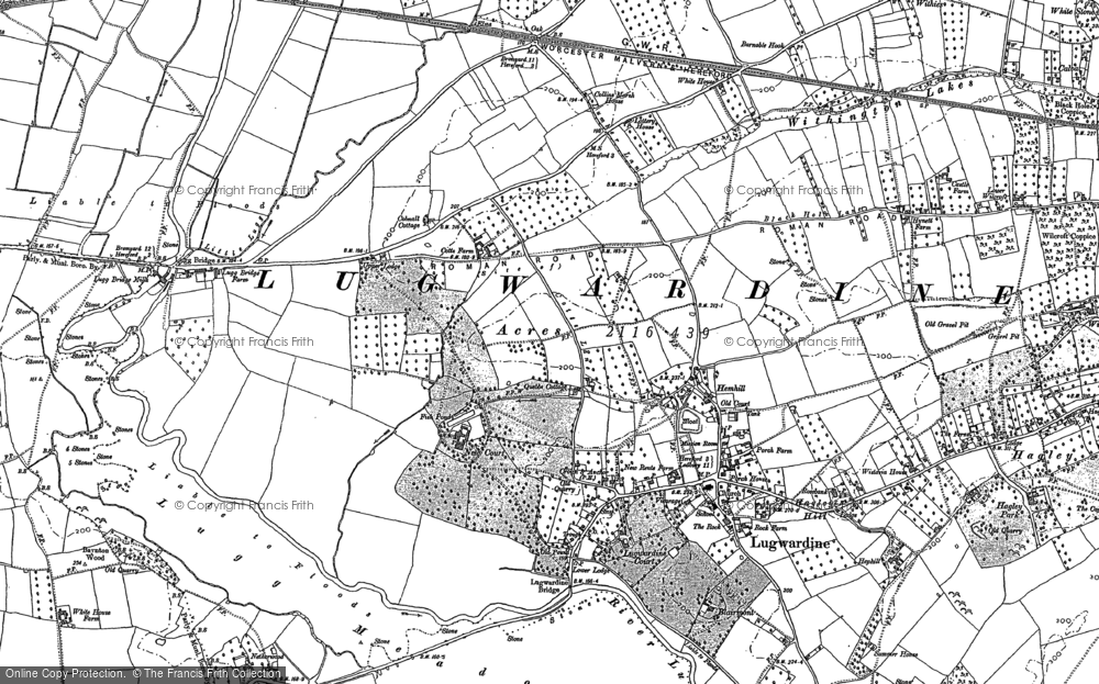 Old Map of Lugwardine, 1885 - 1886 in 1885