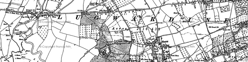 Old map of Lugwardine in 1885