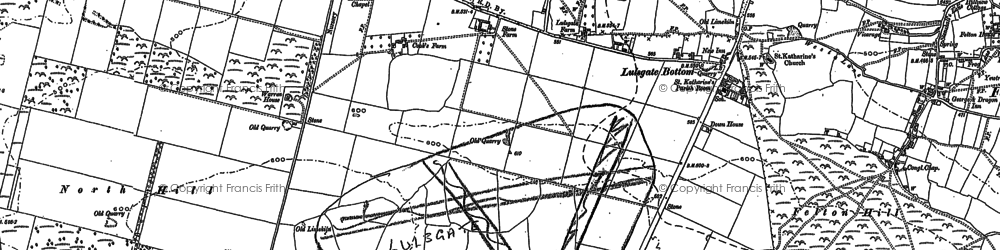 Old map of Downside in 1883