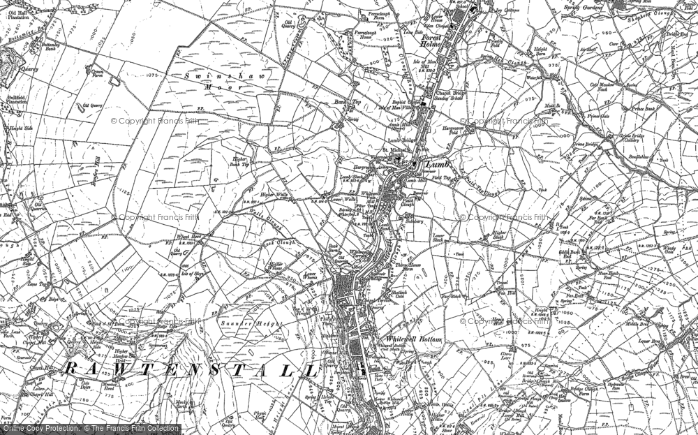 Old Map of Lumb, 1892 - 1893 in 1892