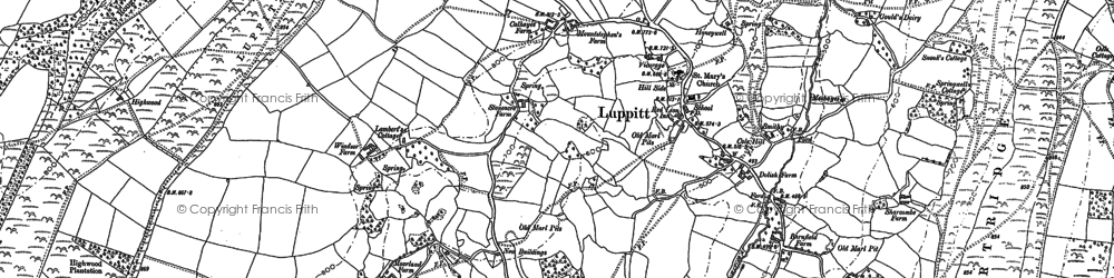 Old map of Luppitt in 1887