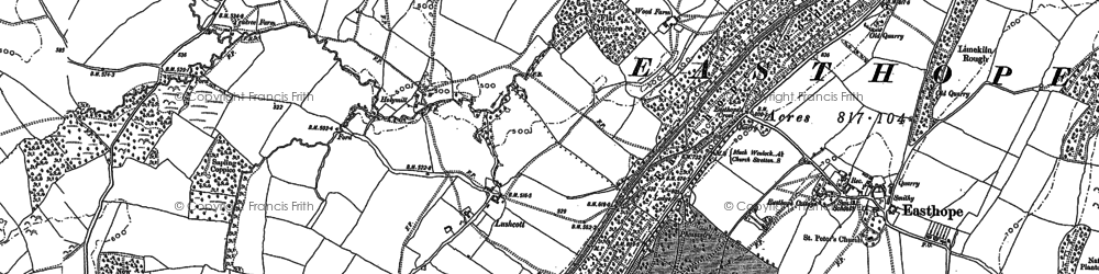 Old map of Lutwyche Hall in 1882
