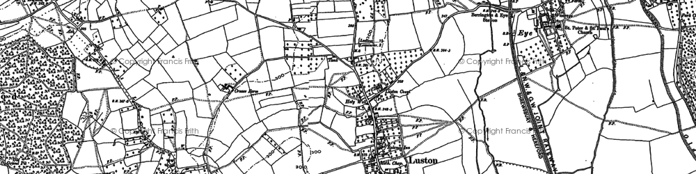 Old map of Luston in 1885